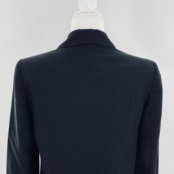 VINTAGE HALSTON Black Label Black Jacket Classic Full Zip Spread Collar Size 6 - Picture 6 of 13